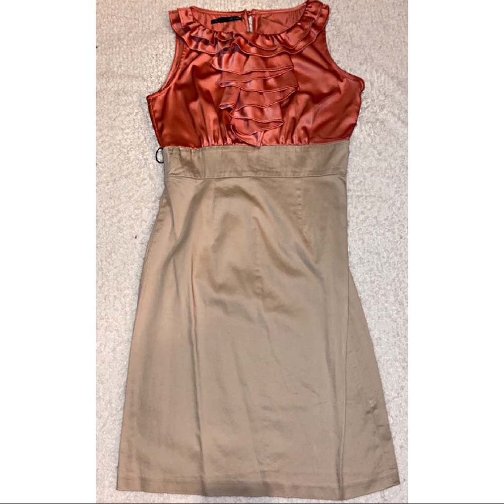 Peach & tan dress